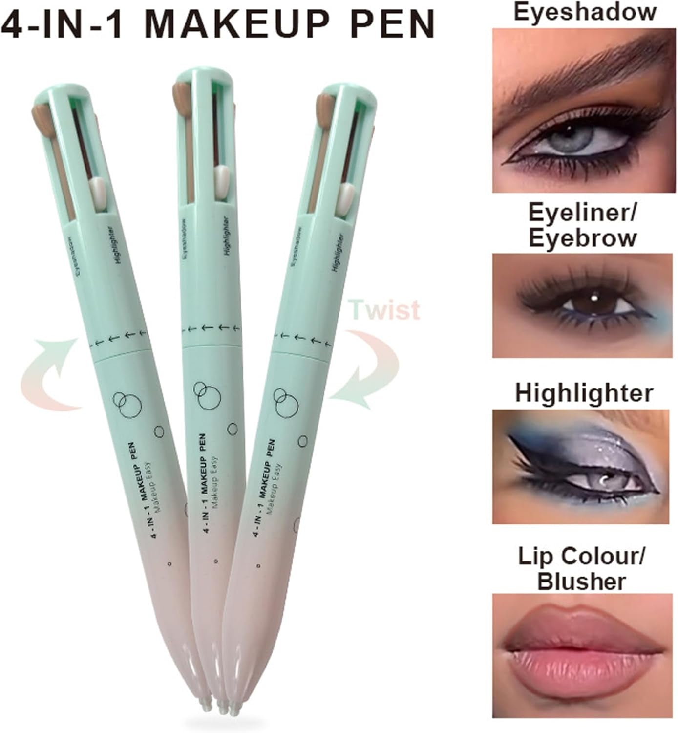 Le Stylo De Maquillage De Maquillage 4 En 1 Portable Switch Easy Switch Comprend Un Crayon À Lèvres À Sourcils Eyeliner Et Un Surligneur De Maquillage Pour Les Femmes Extérieures