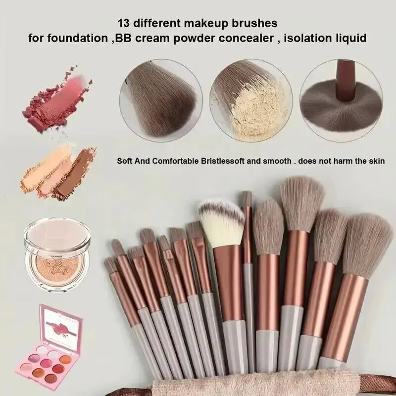 New 13Pcs Makeup Brush Set Makeup Concealer Brush Blush Loose Powder Brush Eye Shadow Highlighter Foundation Brush Beauty Tools