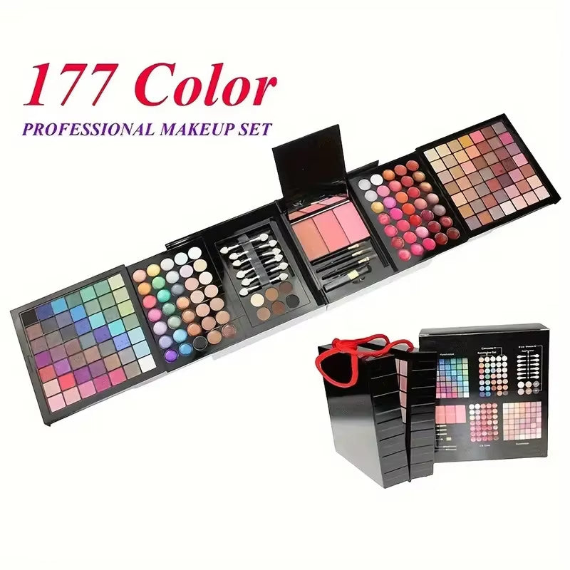 177 Color Makeup Set Including Eyeshadow Palette Blush Lip Gloss Concealer,All-In-One Women'S Makeup Et,Complete Set with Mirror