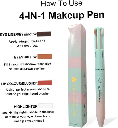 Le Stylo De Maquillage De Maquillage 4 En 1 Portable Switch Easy Switch Comprend Un Crayon À Lèvres À Sourcils Eyeliner Et Un Surligneur De Maquillage Pour Les Femmes Extérieures